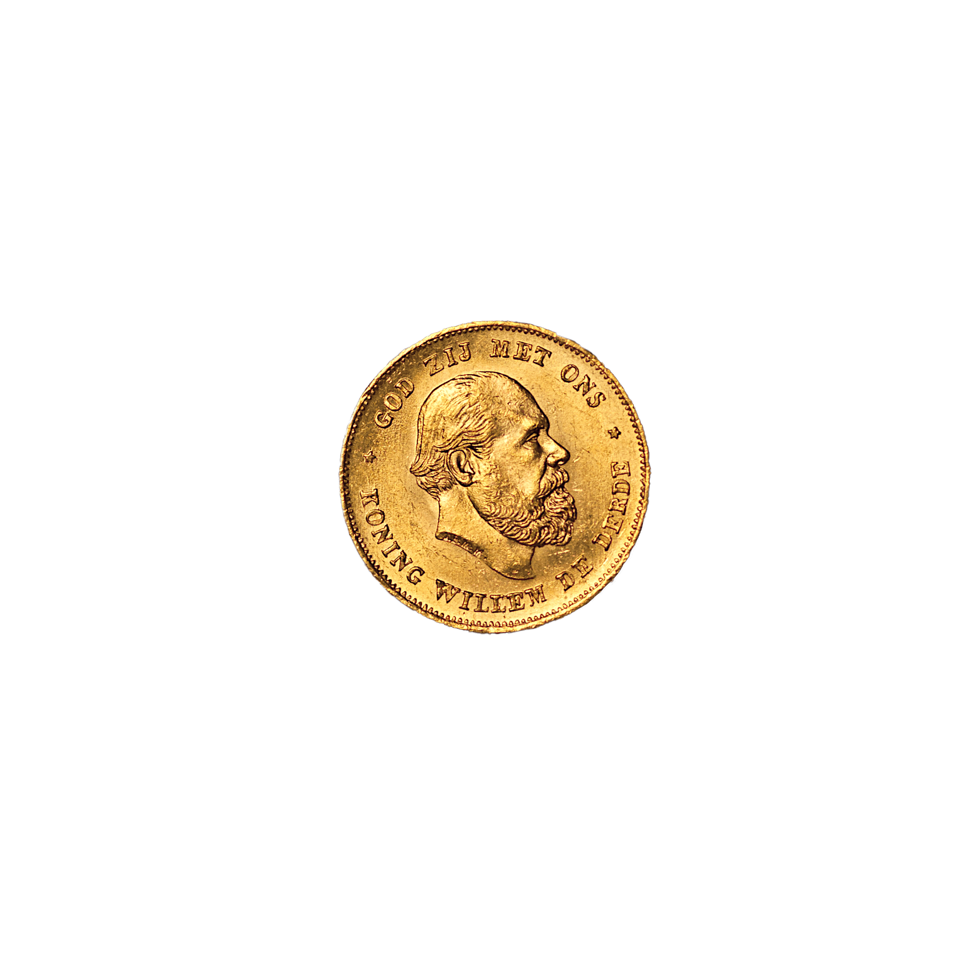 How many Netherlands 10 Guilder King Willem III coins were minted?