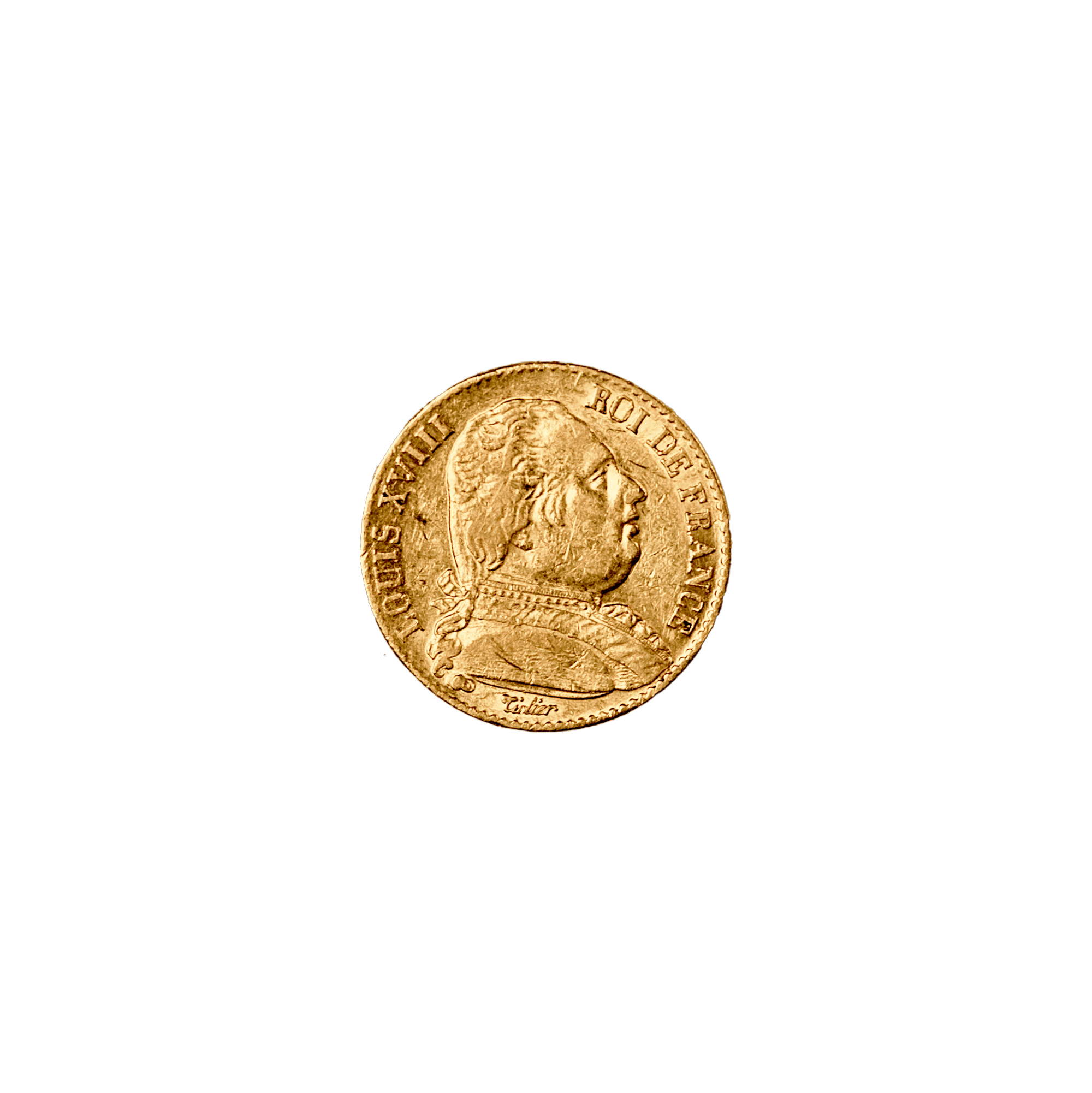 What symbol is beneath the portrait on the obverse side of the coin?