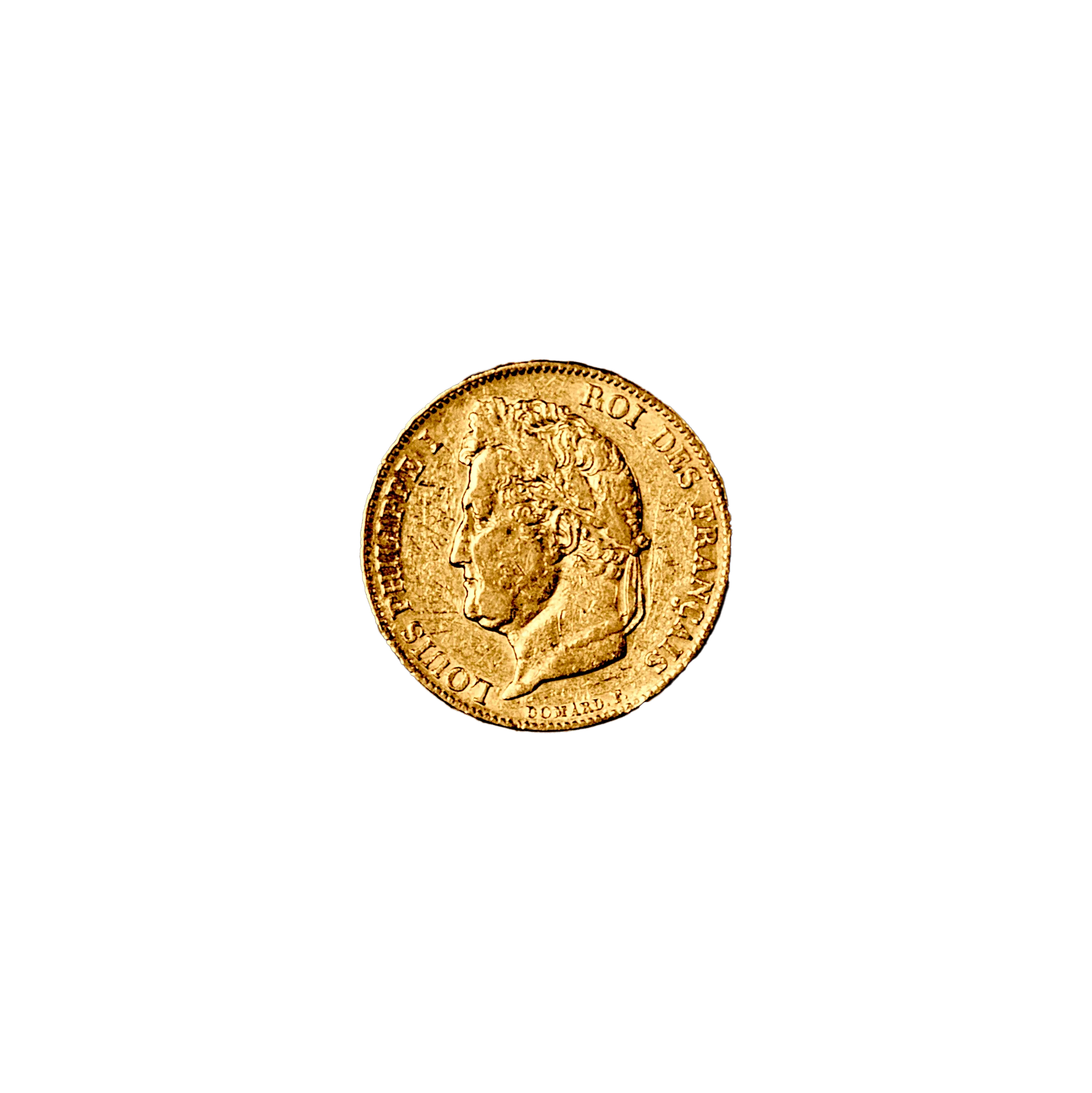 What is the appearance of the French 20 Franc Louis Philippe coins?